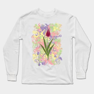 Marbling Pattern Long Sleeve T-Shirt